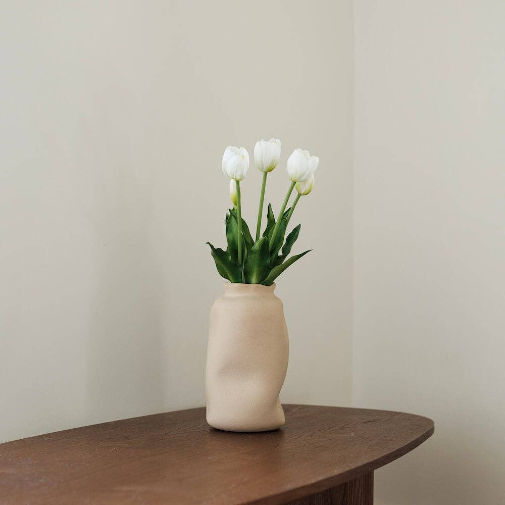 Flowrette – wholesale Artificial flowers – White tulip bundle Green amaranth artificial - high-end - real touch1