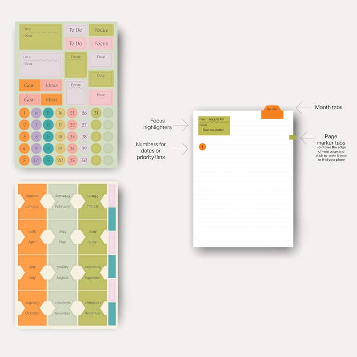 The Completist - Wholesale Sticker - Organiser Sticker Set
