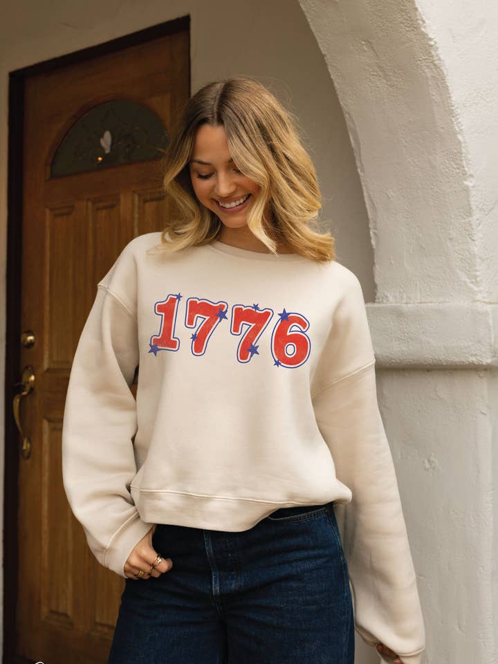 1776 Mid Graphic Sweatshirt for wholesale by OAT COLLECTIVE