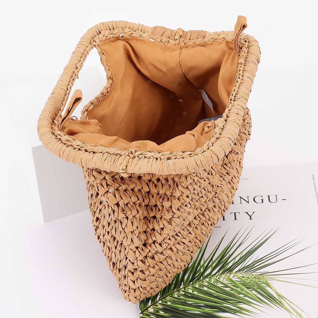 3AM BY H&D ACCESSORIES – Engroshandel Clutch - Dame – Håndlavet clutch i kunstigt stråmateriale4