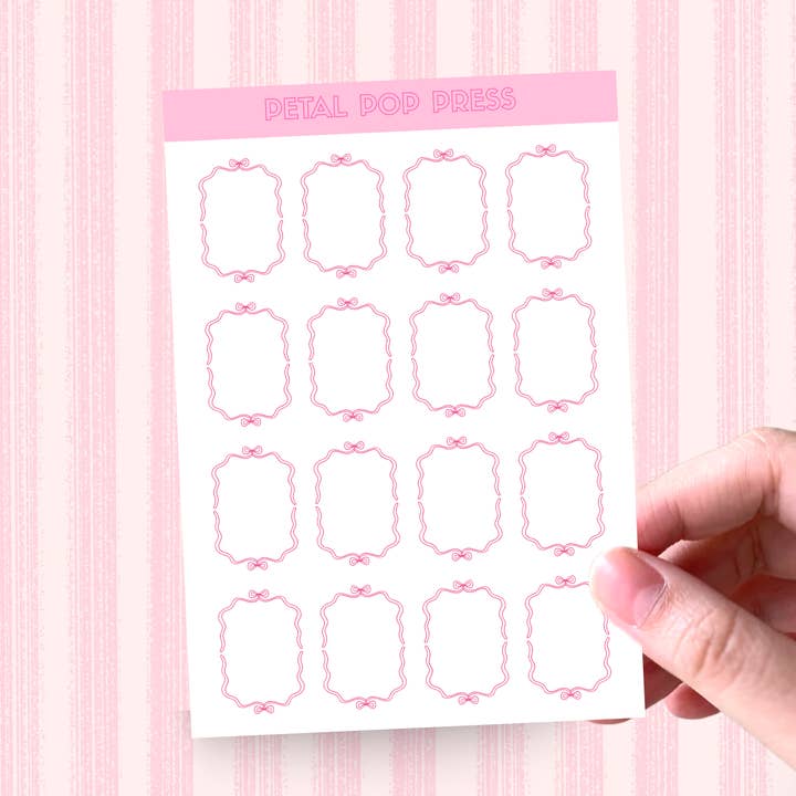 Funktionelle æstetiske boks-klistermærker, coquette sløjfe-klistermærker for engroshandel hos Cotswold Transfers