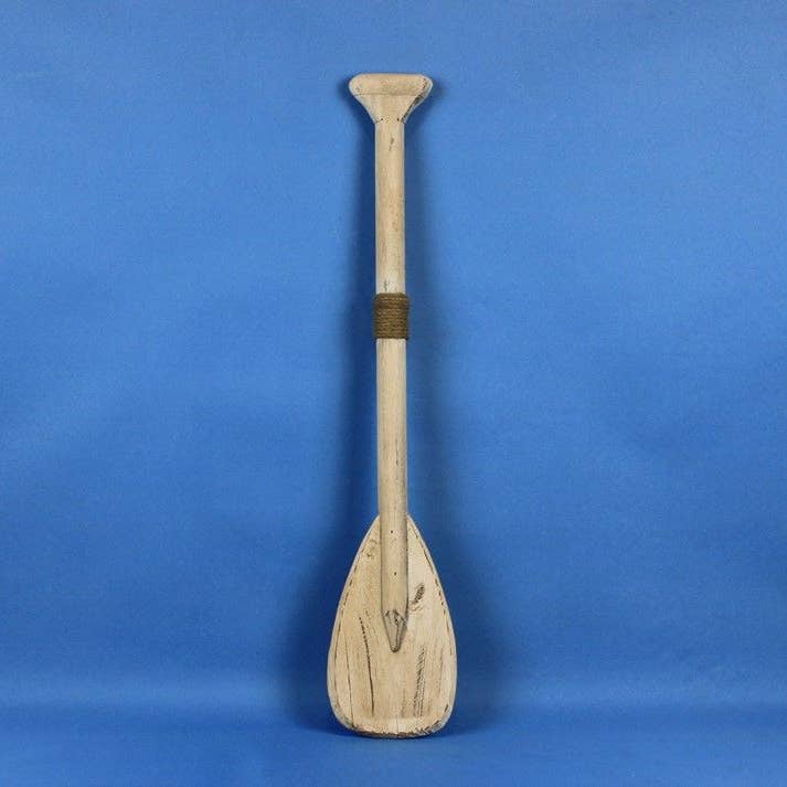 Hampton Nautical - Wholesale Wall Accent - Wooden Rustic Whitewashed Decorative Rowing Boat Paddle with3