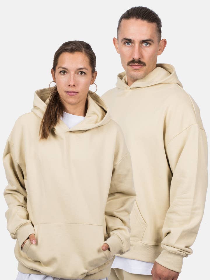 Oversized Heavyweight Hoodie - Sand for wholesale by Blackskies