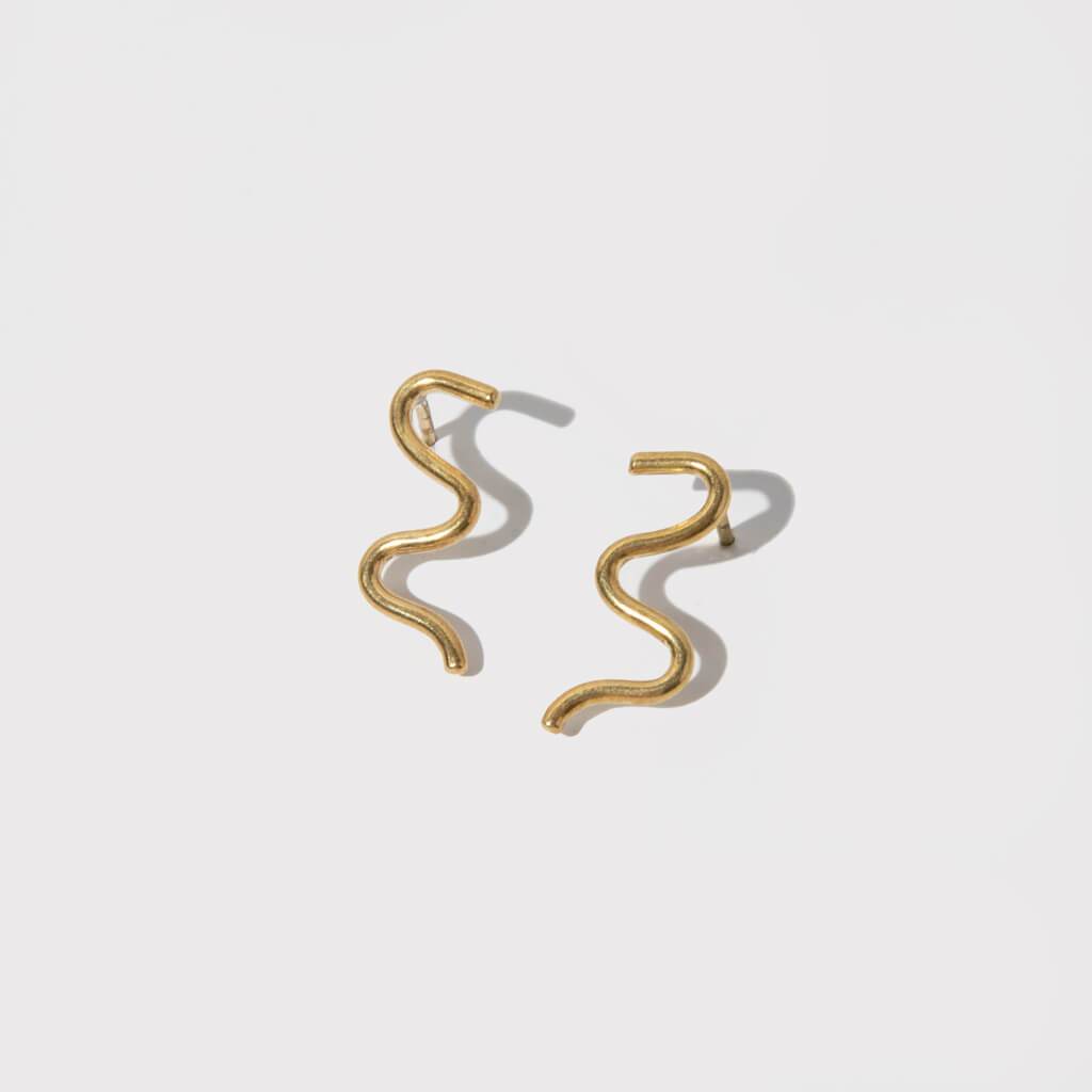 MULXIPLY - Wholesale Stud/Post Earrings - Wavy Stud Earrings  | Brass1