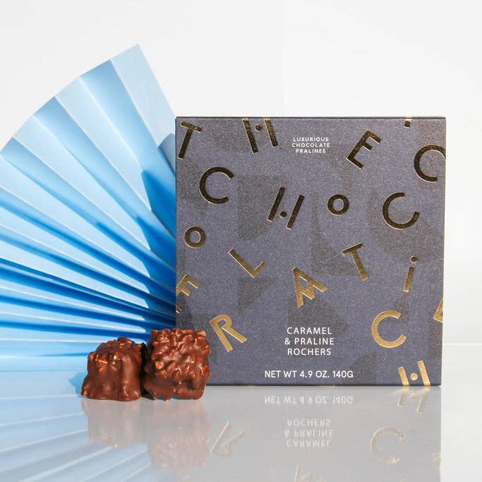The Chocolatier - Wholesale Chocolate Box - MILK AND DARK CARAMEL PRALINE ROCHERS