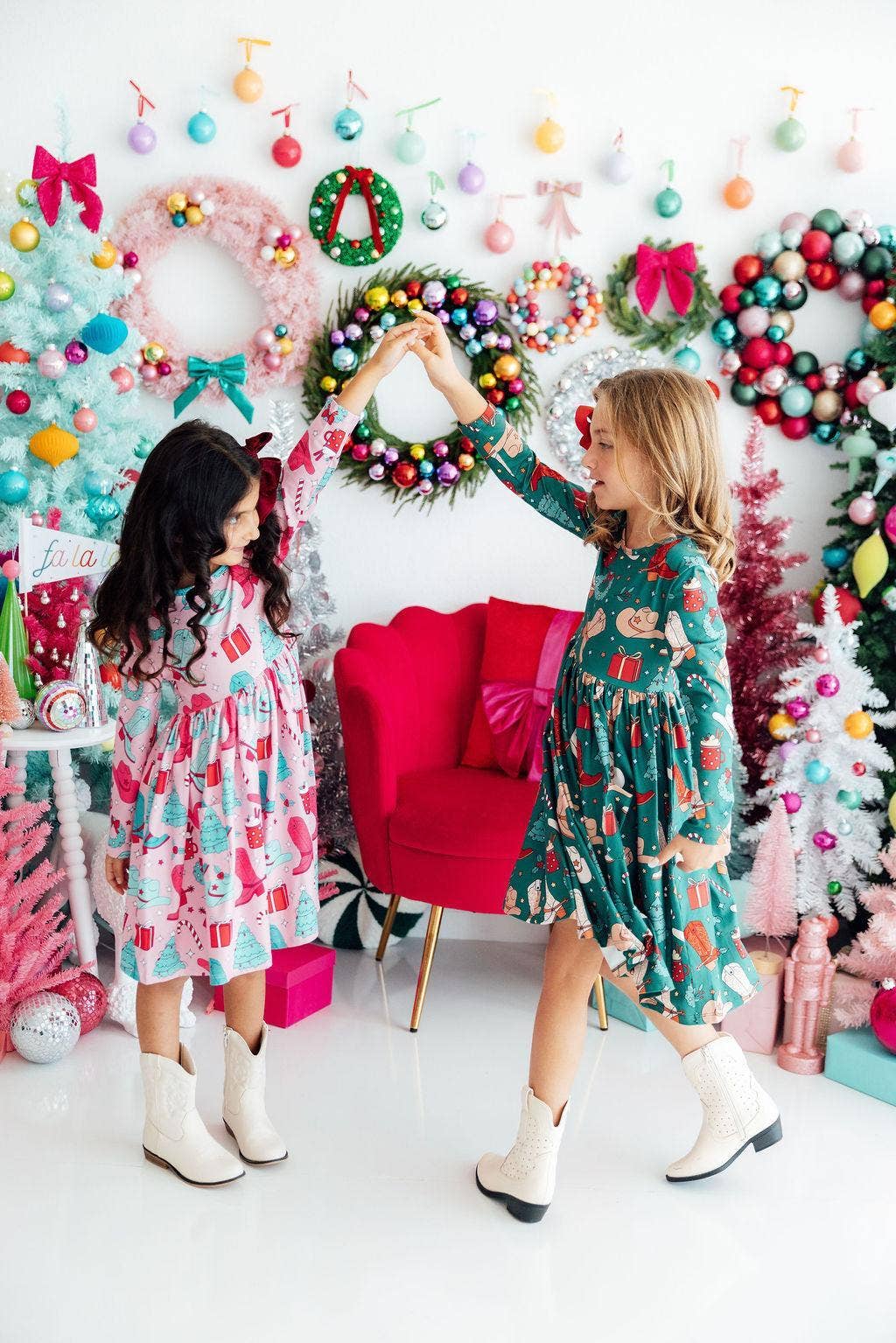 Mila & Rose - Wholesale Dress - Kids - Western Wonderland L/S Pocket Twirl Dress7