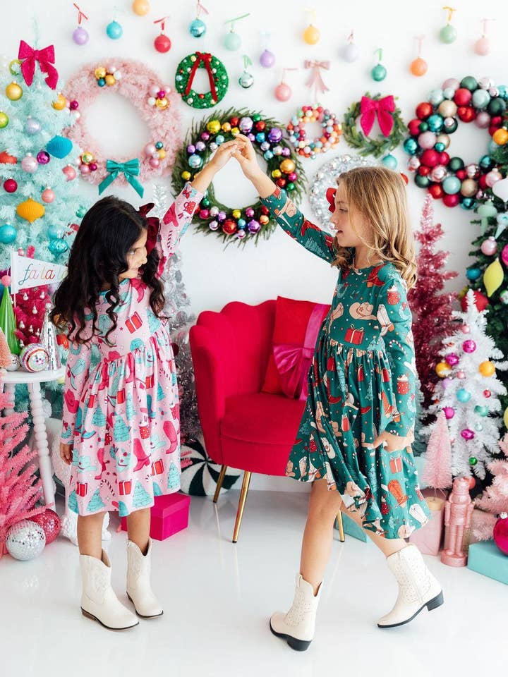 Mila & Rose - Wholesale Dress - Kids - Western Wonderland L/S Pocket Twirl Dress7