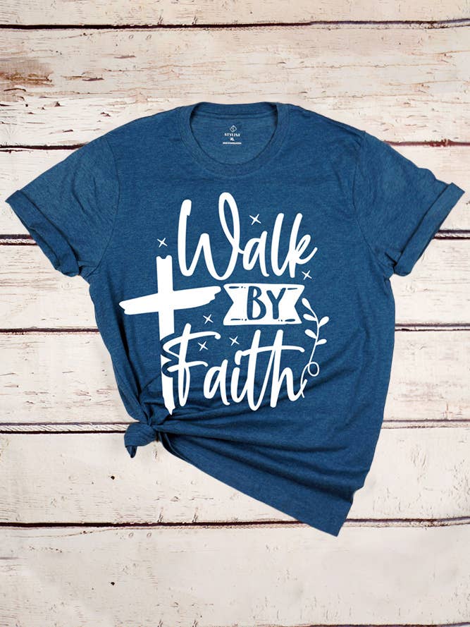WALK BY FAITH Graphic Tee and other Purchase Wholesale walk by faith. Free Returns & Net 60 Terms on Faire trending on Faire.