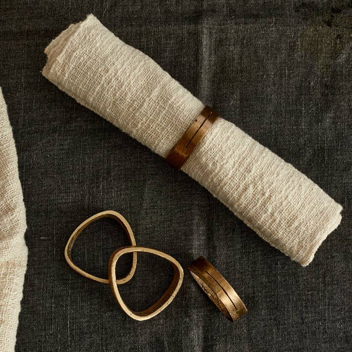 What a Host Home – wholesale Napkin ring – Tyra Brass Napkin Rings - Set of 41