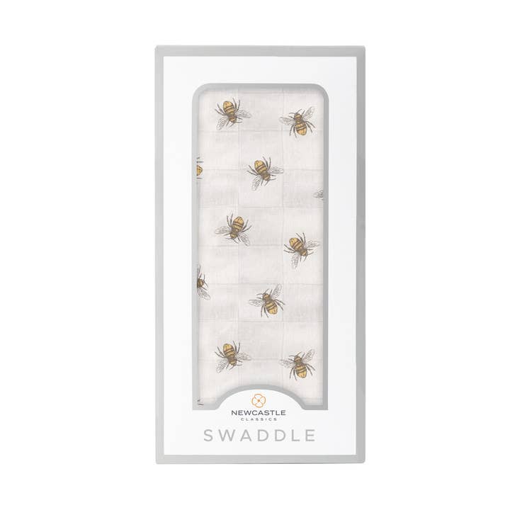 Honey Bee Bamboo Swaddle for wholesale by Newcastle Classics