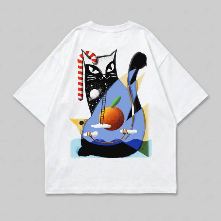 T-shirt homem corte boxy gaivota por atacado de Mary Cotton Couture