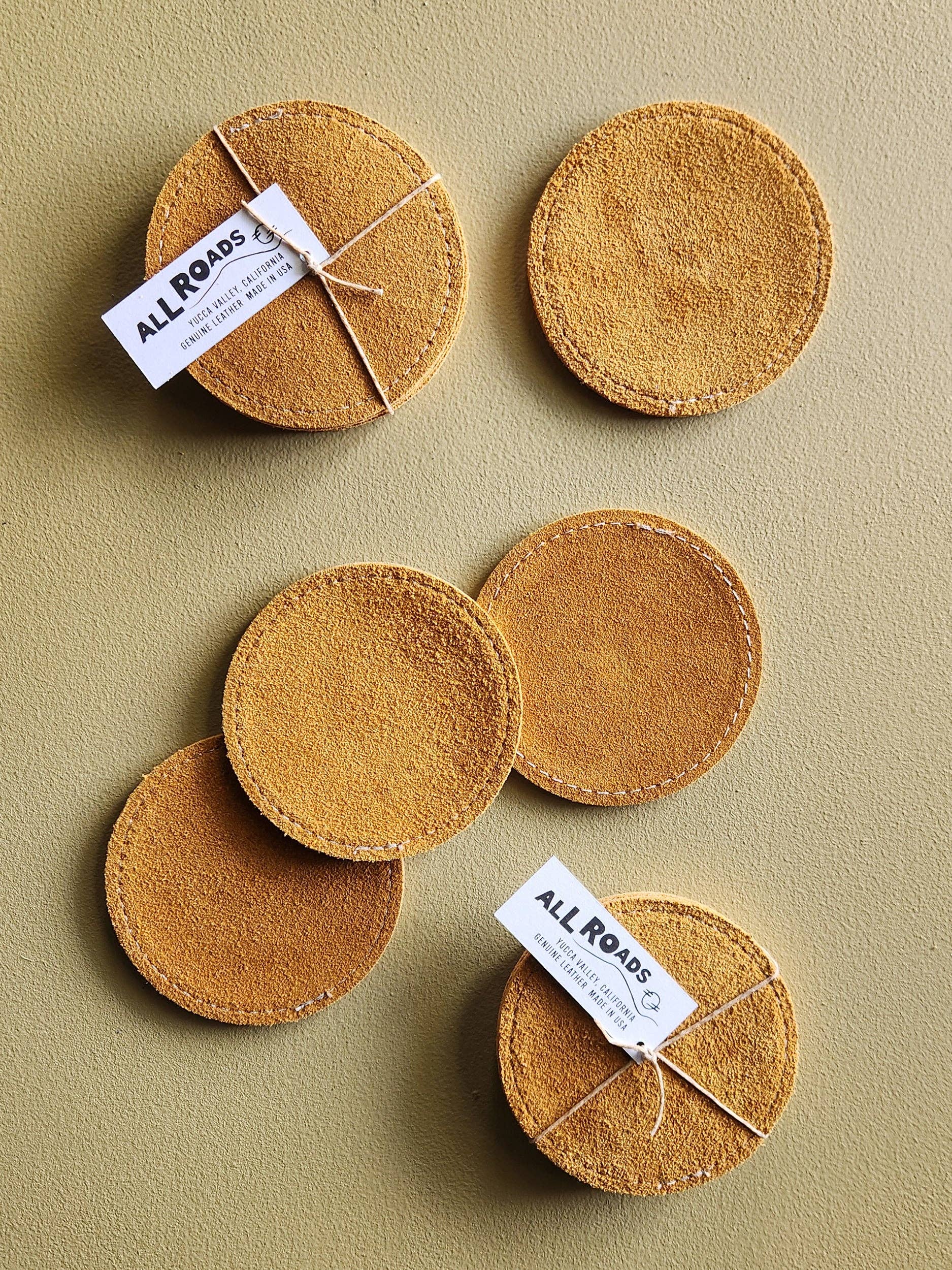 All Roads - Wholesale Coasters - Suede Coasters Set - Toast0