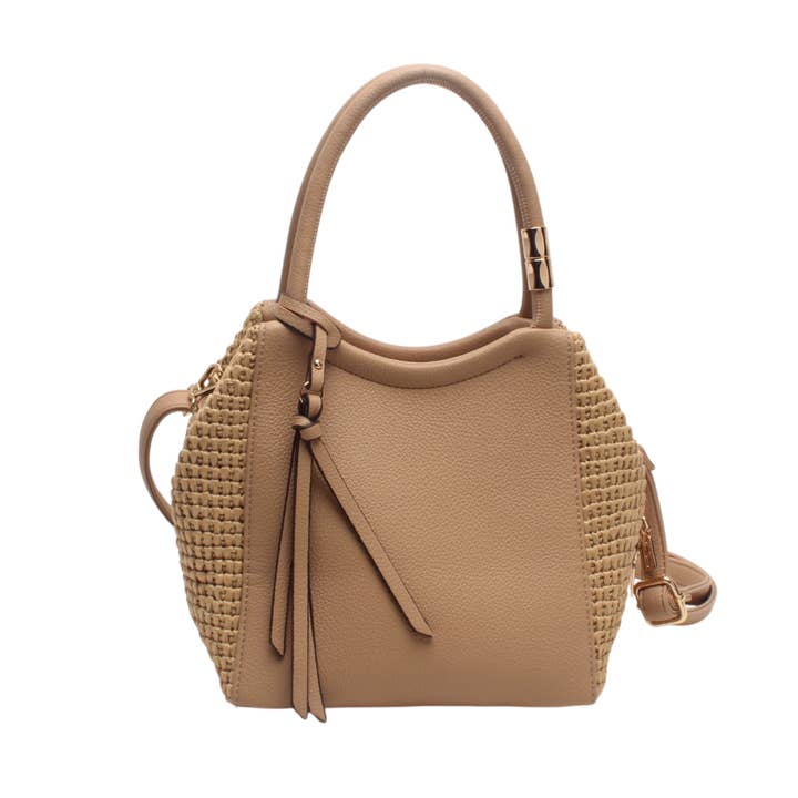 Mala a tiracolo, bimatéria, efeito palha, pendente decorativo por atacado de BESTINI