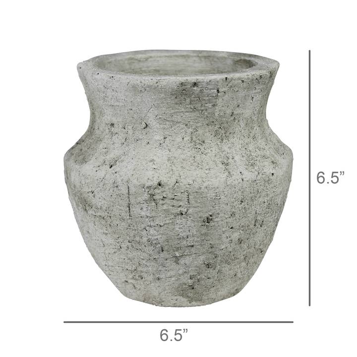 HomArt - Wholesale Vase - Toullon Vase, White Cement - Sm1
