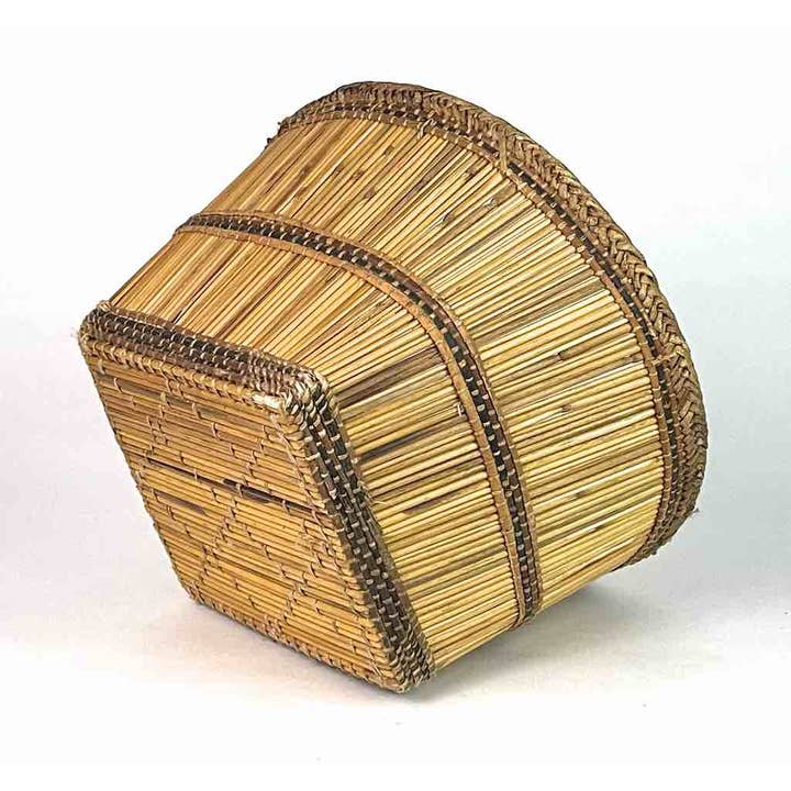 The Niger Bend - Venta al por mayor Cestas - Cesta tradicional Mossi de paja natural mediana - Burkina Faso | 13.5" x 8"3