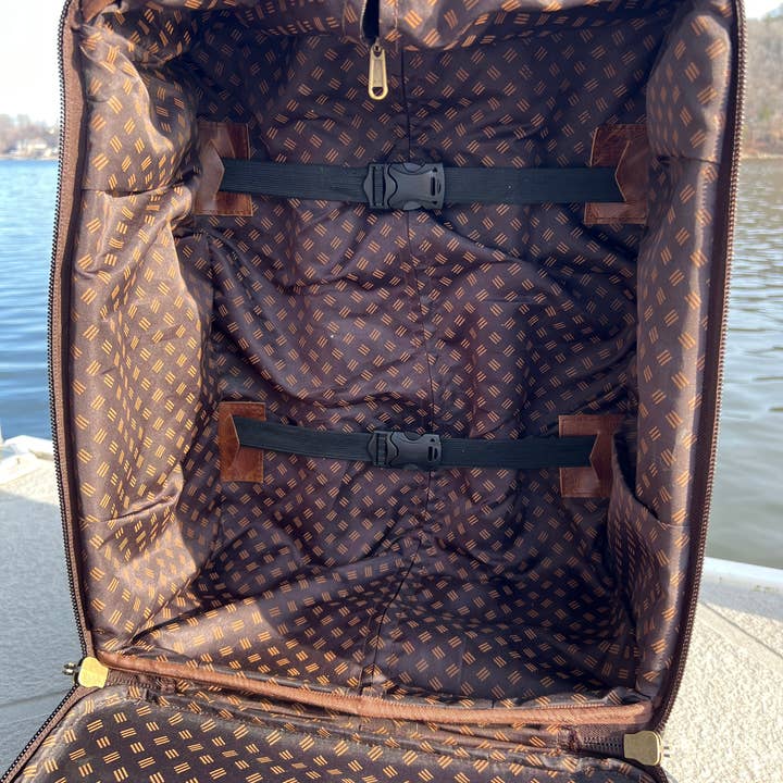 Westrian International - Vente Valises - Valise à main western en cuir de vachette à roulettes7