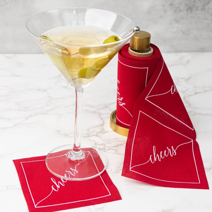 Toasting With Tara - Wholesale Disposable Napkin - The Red Carpet Cocktail Napkin Roll