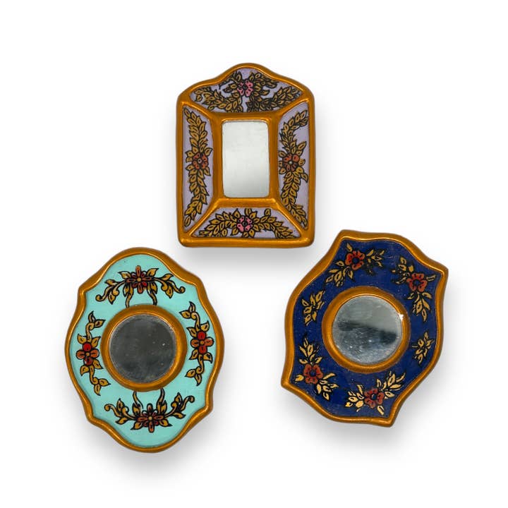 Zoe Artcrafts - Wholesale Wall Mirror - Handmade Decorative Peruvian Mirrors 3" - Home Decor