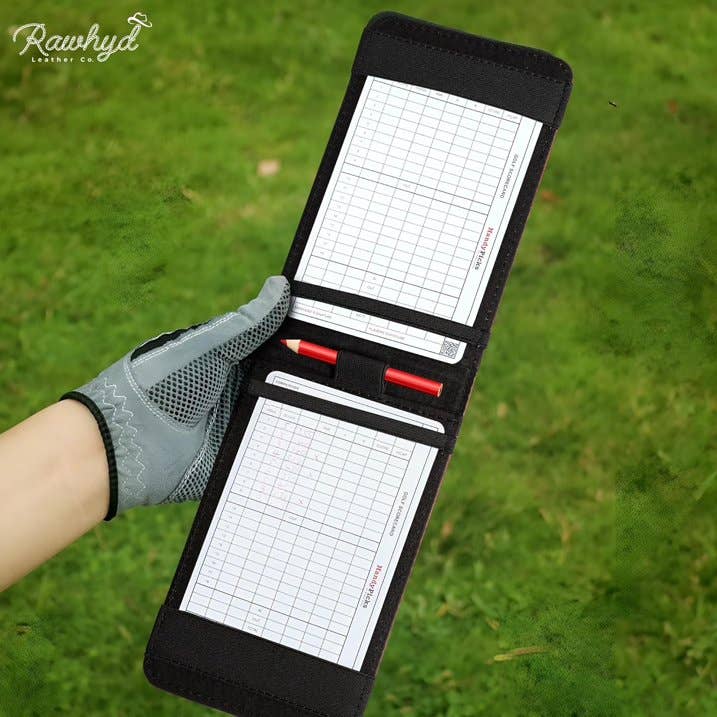 RAWHYD Leather Co. - Wholesale Sporting Accessories - RAW HYD Leather Golf Scorecard Holder, 7" x 4.5", Golf Yardage Book Cover - Golf Notepad6