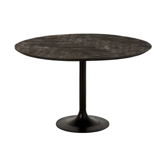 Table à manger Grub Rond Bois de manguier Fer Noir pour la vente par BOHORIA