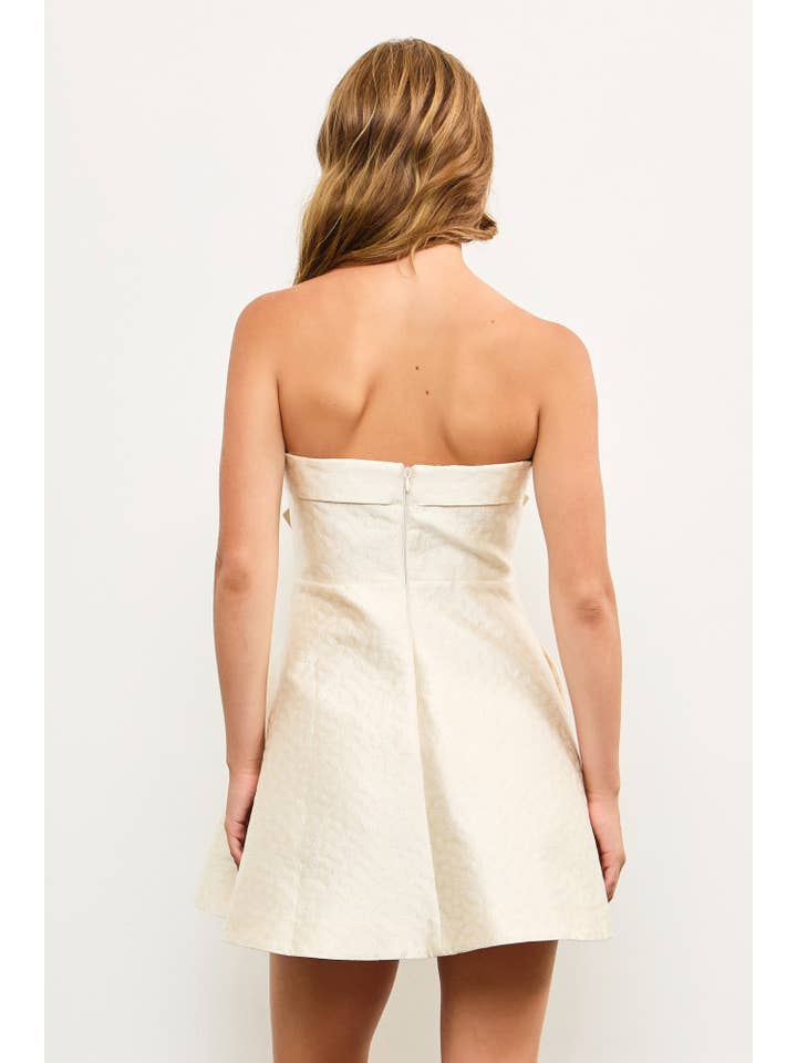 Mustard Seed - Wholesale Dress - Women's - TIE DETAILED EMBO DIZZY FLORAL ONE SHOULDER DRESS