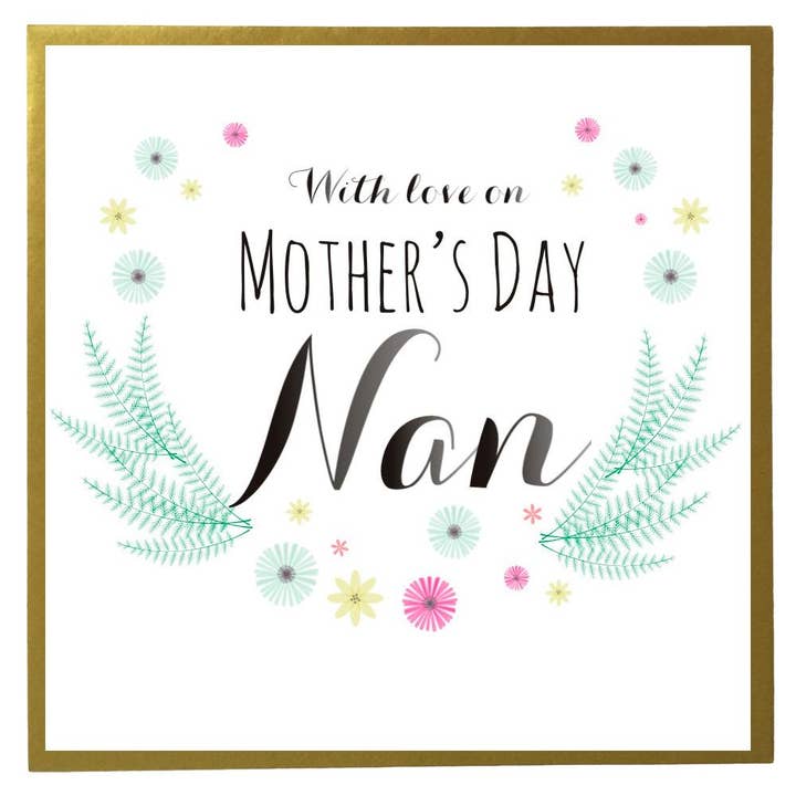 Mother's Day Card, With love, Nan, Nan for wholesale by Claire Giles Ltd