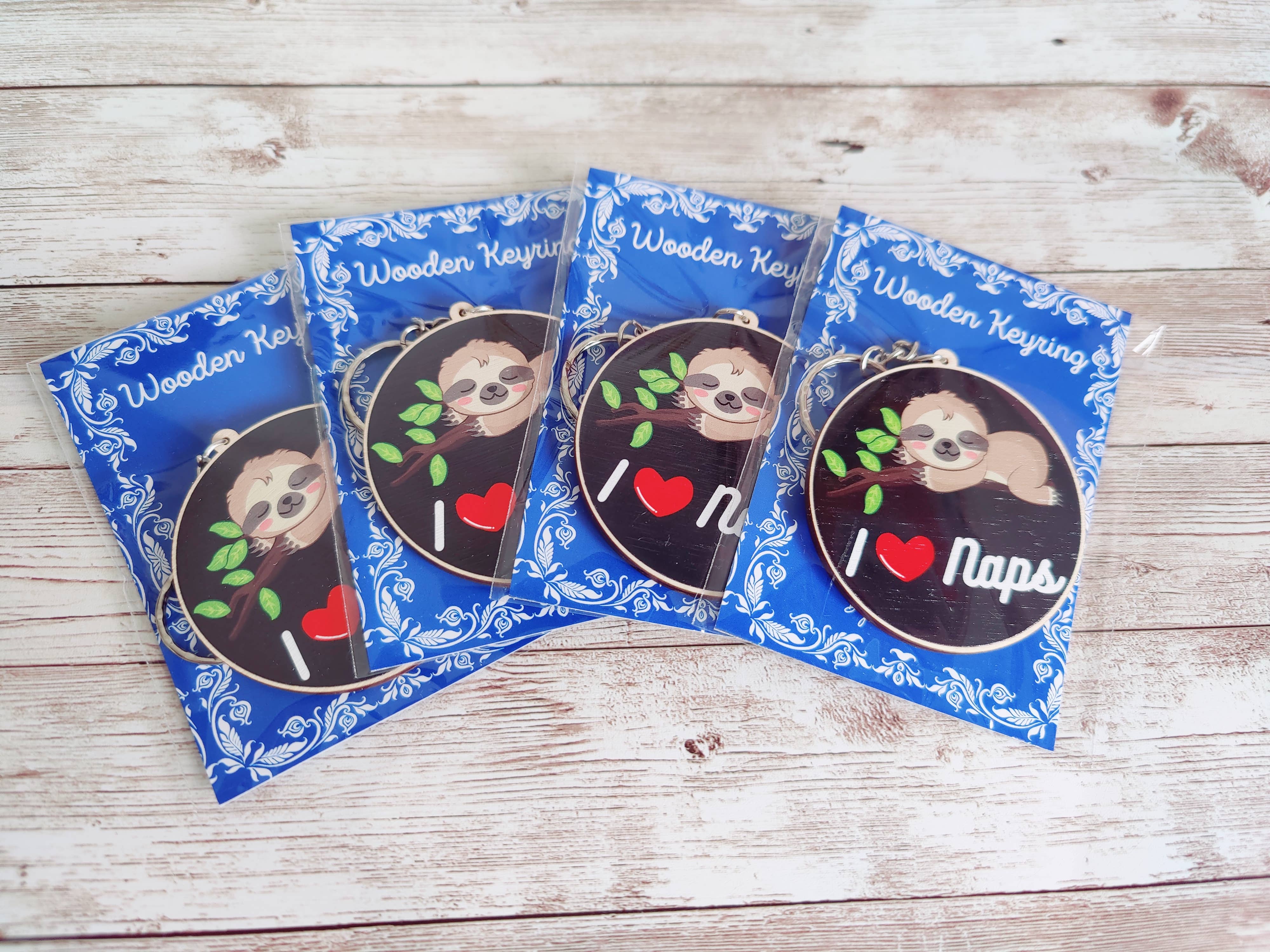 Kims Crafty Corner - Wholesale Keychain - Women's - I love Naps Keychain Charm, Size Approx. 2.5" / 6cm3