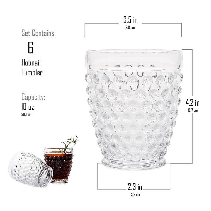 Everest Global - Wholesale Drinking glass/cup - Hobnail Collection Water Tumbler Glasses set of 65