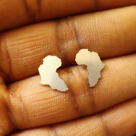 Boucles d'oreilles Afrique en acier inoxydable pour la vente par Holey Moley Accessories