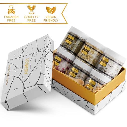 Lovery - Wholesale Bath Salts - Epsom Salts Gift Set, 6 Scented Bath Soaks Relaxing Spa Salt