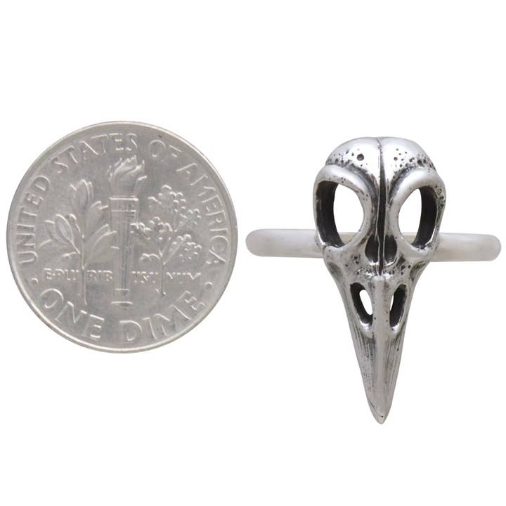 Nina Designs - Wholesale Band/Stacked Ring - Sterling Silver or Bronze Raven Skull Ring4