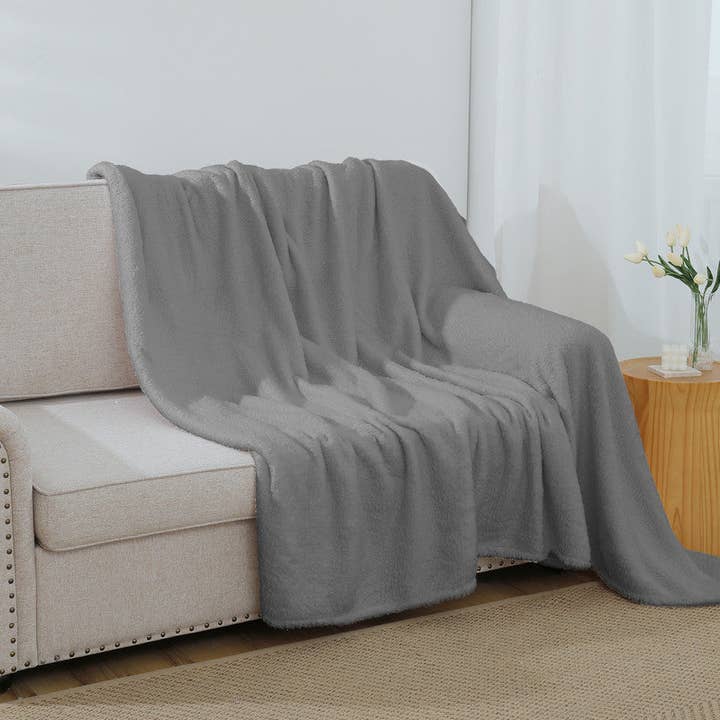 BOD HOME - Wholesale Throw Blanket - Dark Grey Ultra Soft Cotton Blanket0