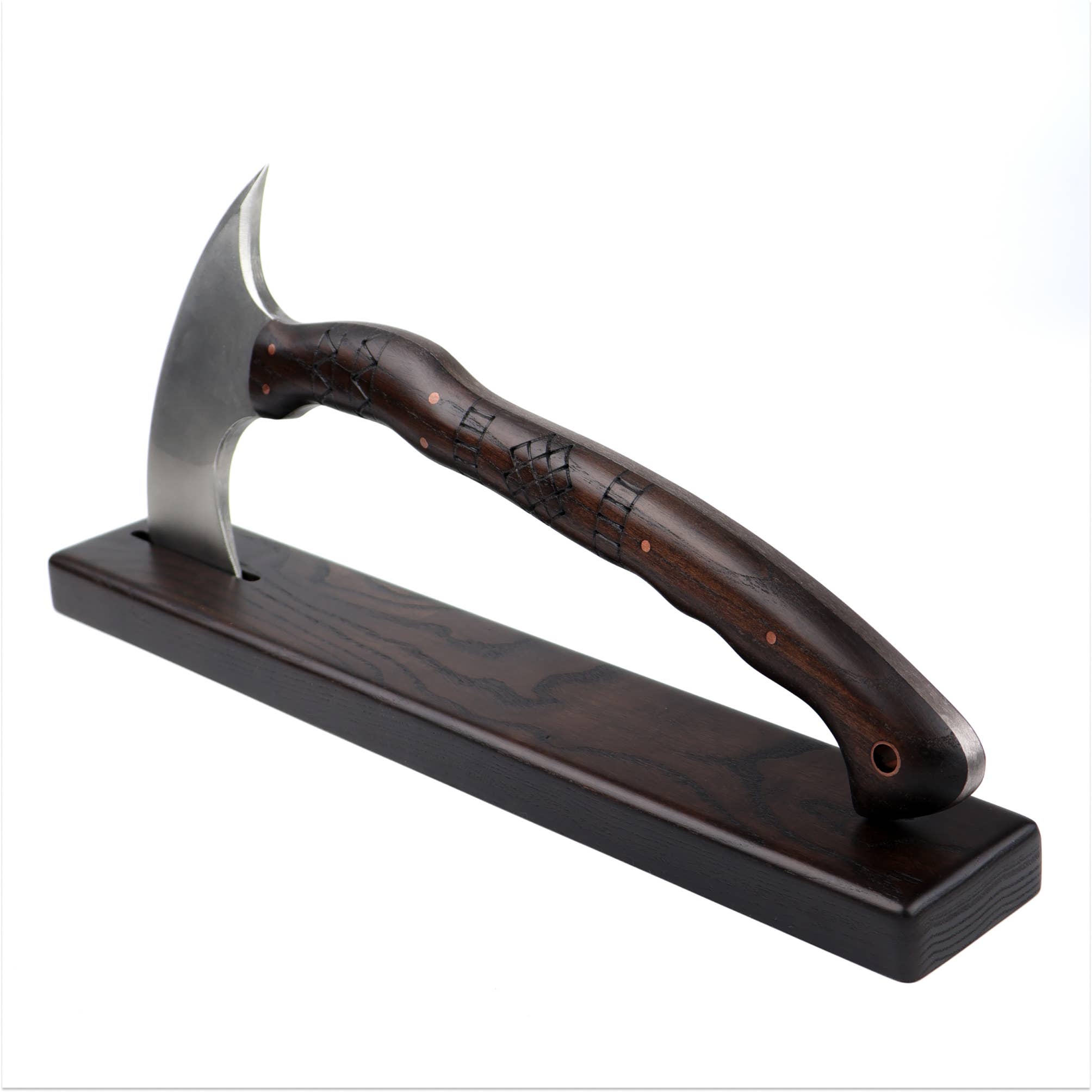 AncientSmithy - Vente Présentoir – maison et déco - Support de Tomahawk Fait Main | Présentoir en Bois pour Hache3