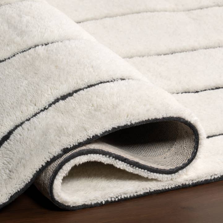 Charcoal Nazco Abstract New Zealand Wool Area Rug for wholesale on Faire