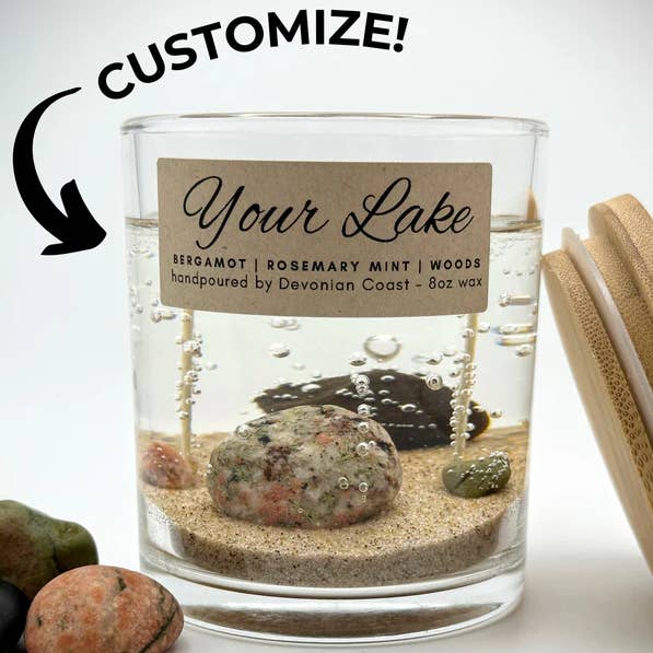 Customizable Lake Gel Candle for wholesale by Devonian Coast