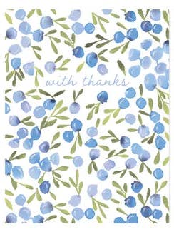 Little Blue Flowers Thank You Cards for wholesale by MelissaRae Wholesale