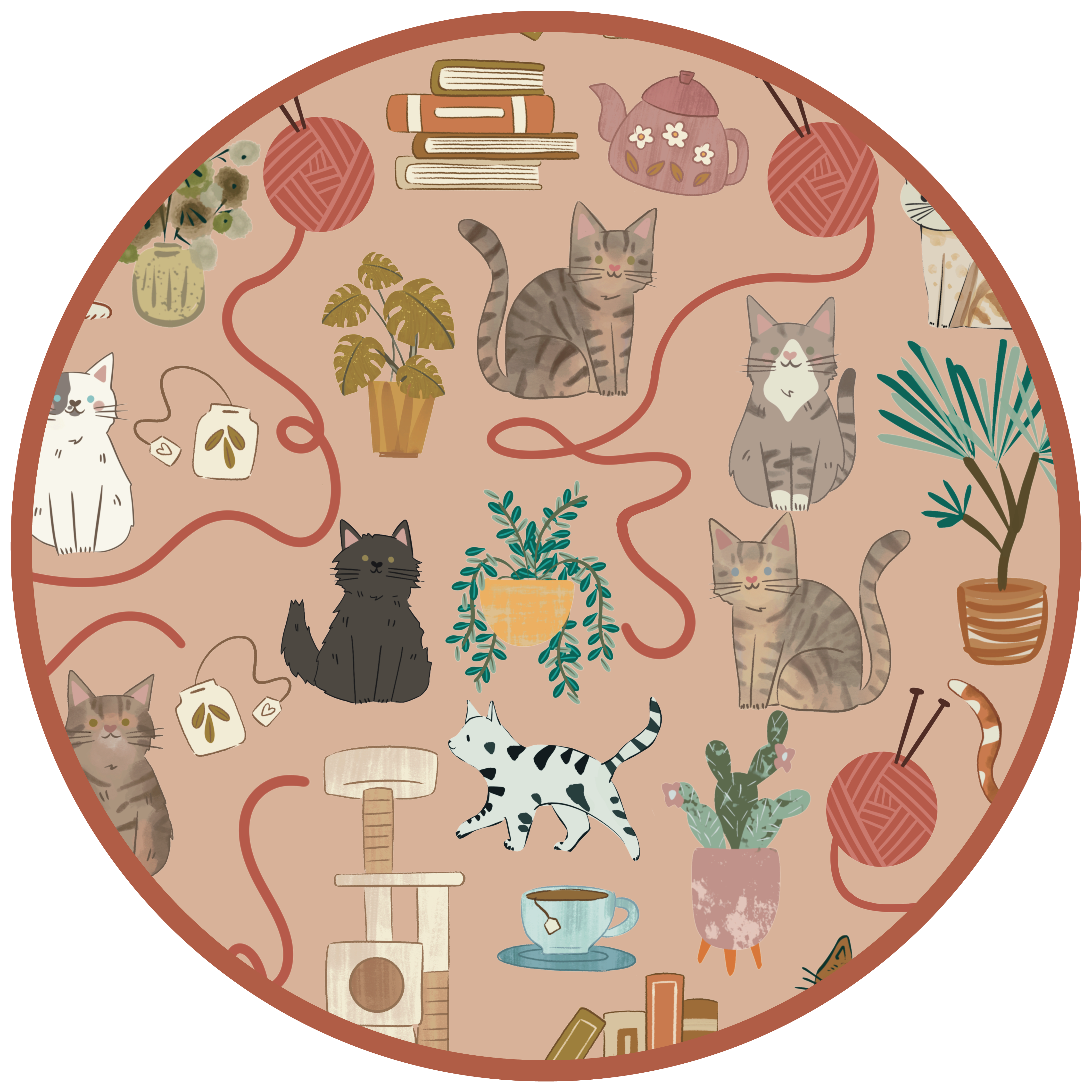 Peach Multi Cats Meow Cat Pets Bamboo Baby Pajamas Convertible Sleeper for wholesale on Faire3