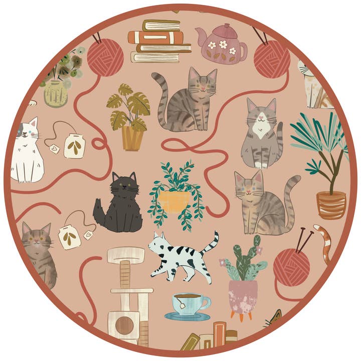 Peach Multi Cats Meow Cat Pets Bamboo Baby Pajamas Convertible Sleeper for wholesale on Faire3