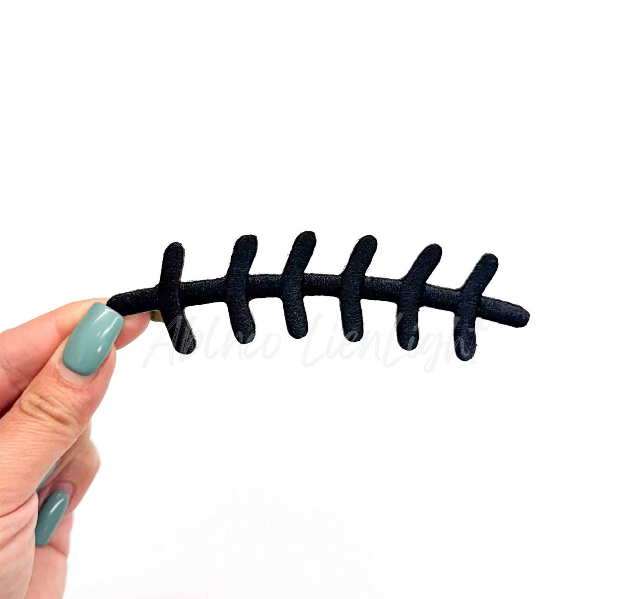 ABLNco - Wholesale Patch - Football Laces Embroidery Patch - Black0