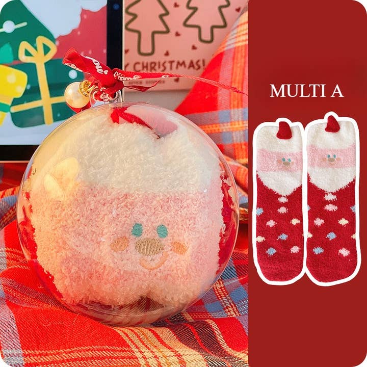 Sweetkama – wholesale Strumpor - Dam – Damer God Jul Korallfleece Sovsockor SKASC4156