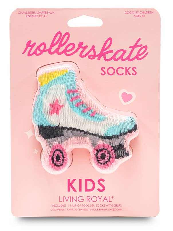 3D Packaged Crew Socks - Kids - Roller Skate - Pink for wholesale by Living Royal
