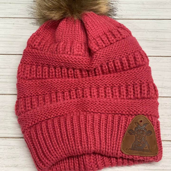 Crazy Heifers Wholesale - Wholesale Beanie – Women's - Fur Pom Beanies2