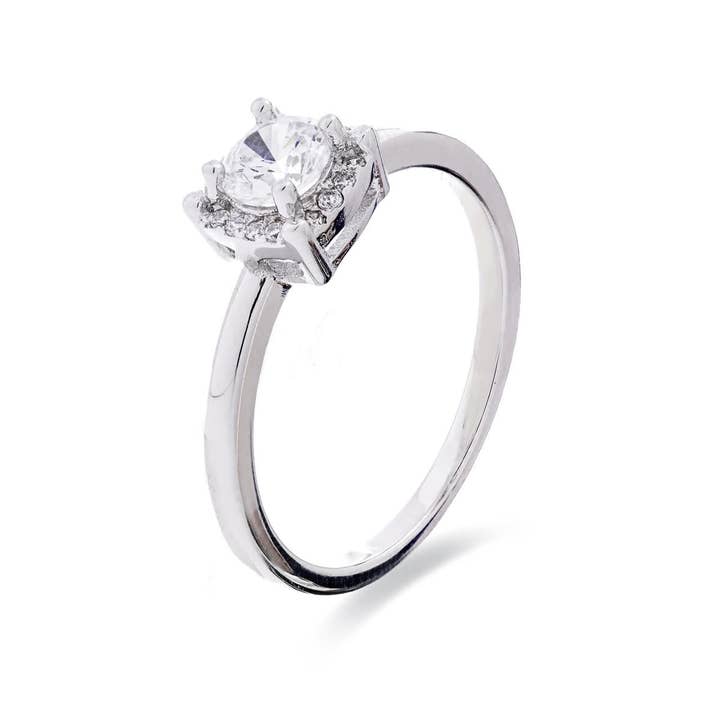 Bague Luxenter en argent sterling 925 et zirconium brillant finition rhodium - Lehak pour la vente par Luxenter