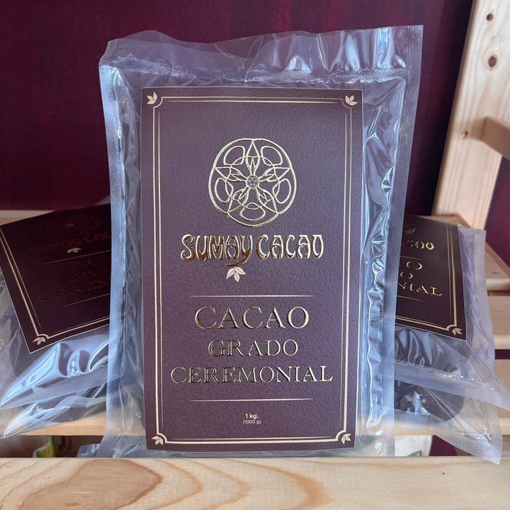 Sumay Cacao S.L – Kit/preparado de chocolate quente por atacado – Cacau Cerimonial 100% 1 kg. - Guardiões da Terra