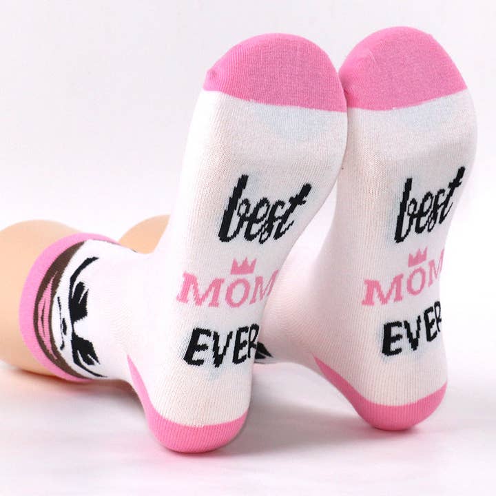 Relay Goods - Wholesale Socks - Women's - Mid-Tube Cotton Mom Mother's Day Gift Letter Jacquard Socks
