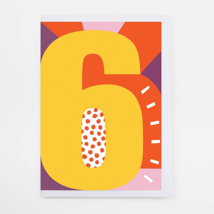 Six Age verjaardagskaart voor wholesale door Alison Hardcastle