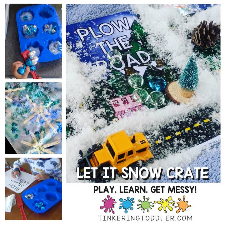 Let It Snow Crate for wholesale by Tinkering Toddler Crates