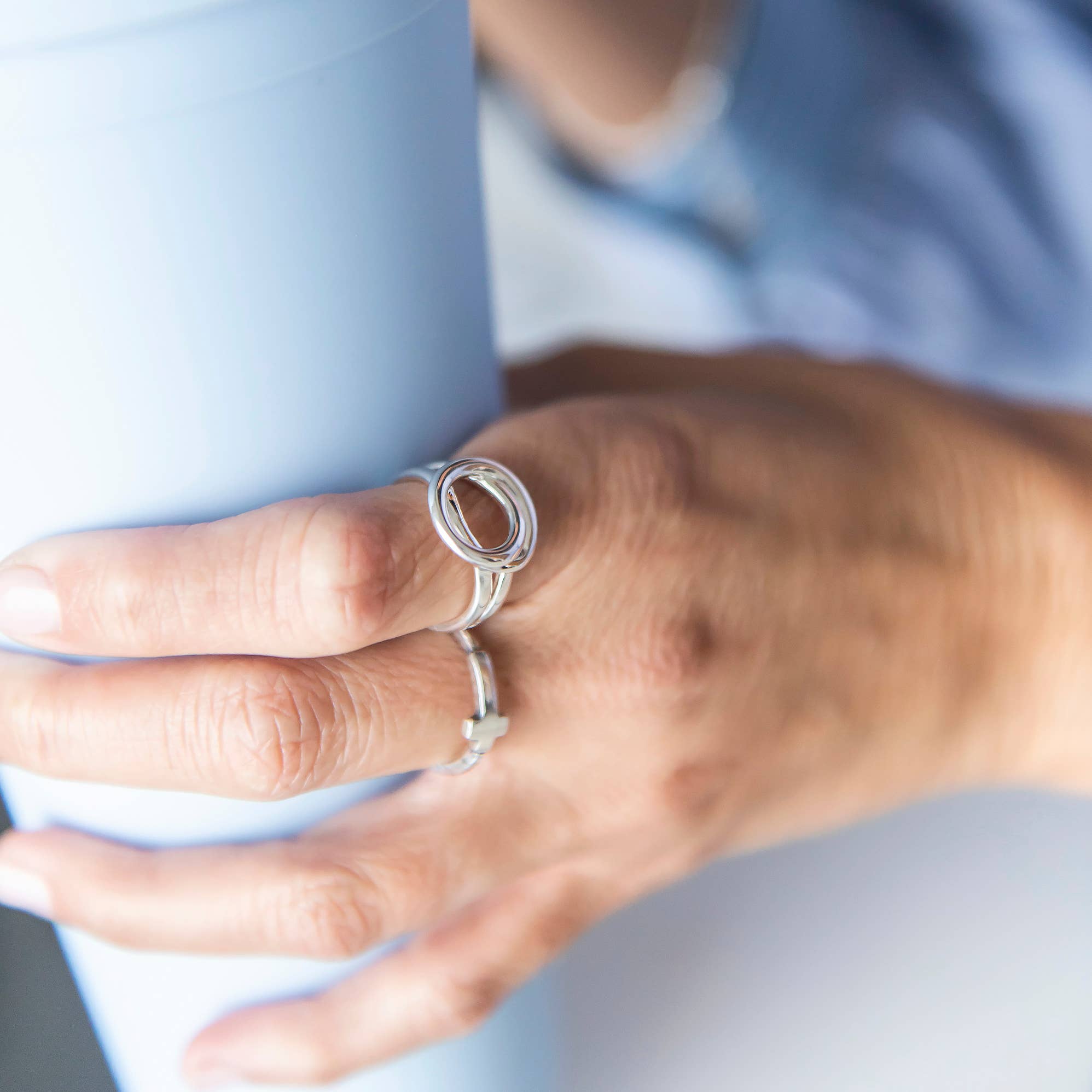 Silpada - Vente Anneau/bague à empiler - Bague texturée Silpada « Simplex Cross » en argent sterling, Si10
