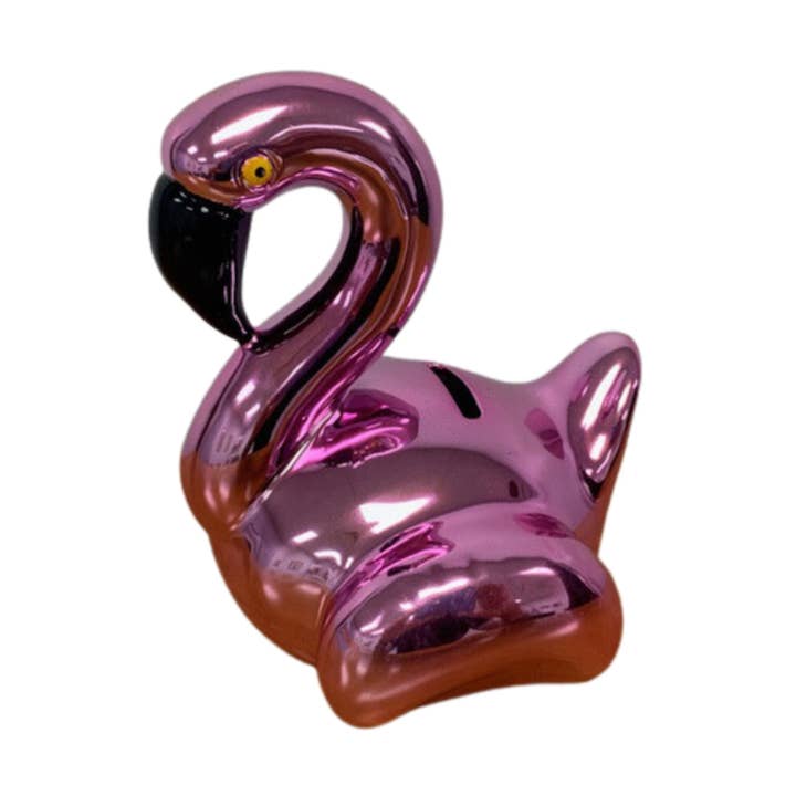 Ceramic Flamingo Piggy Bank for wholesale by Creative Gifts International Inc.