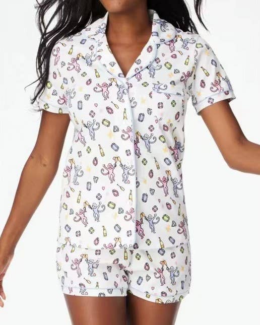 Rosa Clothing - Wholesale Lounge Set - Women's - Comfy Tiger Print Short Sleeve Pajama Set11